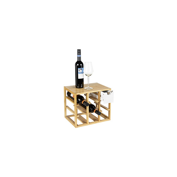 4008838337158 - Weinregal Finja Weingestell mit Schublade für 8 Flaschen Braun Bambus natur mdf weiß - braun - Wenko