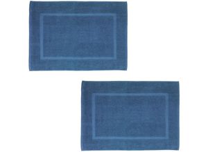 4008838352441 - Frottier Duschvorleger Paradise Slate Blue 2er Set Badematte 50 x 70 cm Schiefer-Blau Blau Baumwolle blau - blau - Wenko