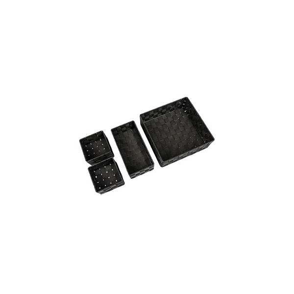 4008838355725 - Badkorb Adria Schwarz 4-teiliges Set 2 x Badkorb Adria s 1 x Badkorb m 1 x Badkorb l Schwarz Polypropylen schwarz lackiertes Metall - schwarz