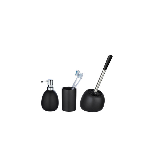 4008838360057 - Bad-Accessoire Set Polaris Schwarz matt 3-teilig Keramik Schwarz Keramik schwarz - schwarz - Wenko 4008838360057 - Bad-Accessoire Set Polaris Schwarz matt 3-teilig Keramik Schwarz Keramik schwarz - schwarz - Wenko