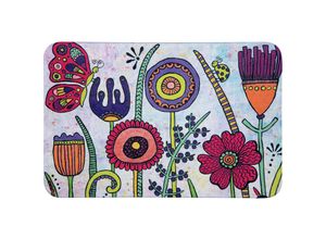 4008838370315 - WENKO Badematte RollinArt Full Bloom 45 x 70 cm Mehrfarbig Polyester mehrfarbig - mehrfarbig