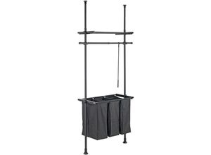 4008838373316 - Metall Teleskop-System Herkules Laundry in Schwarz 73-120cm - Stange  Schwarz Kunststoffteile  Schwarz Anti-Rutsch Teile der Kunststofftei - Wenko