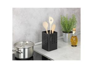 4008838374146 - Utensilienhalter Silio Schwarz In modernem matten Schwarz Schwarz pulverbeschichtetes Metall schwarz - schwarz - Wenko