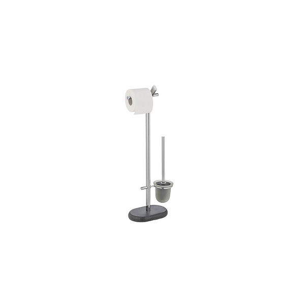 4008838377901 - Stand WC-Garnitur Puro Anthrazit Schwere Bodenplatte für festen Stand Grau Stahl chrom Polyresin anthrazit - grau - Wenko