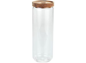 4008838381106 - WENKO Aufbewahrungsdose Vido 13 Liter Vorratsglas mit Deckel aus Akazienholz Transparent Glas transparent Holz natur braun - transparent