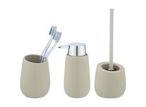 4008838387405 - WENKO Badaccessoire-Set Badi Beige 3-tlg - Beige