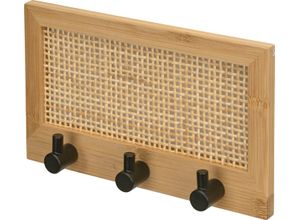 4008838390184 - Hakenleiste Allegre Aus Bambus und Rattan Braun Bambus natur Rattan natur Stahl schwarz - braun - Wenko