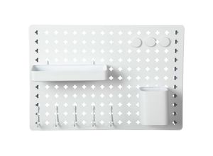 4008838391495 - Wand-Organizer mit 3 Magneten 5 Haken und 2 Behältern - Weiß - Wenko