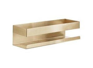 4008838403211 - Badregal WENKO Turbo-Loc Genova Regale Gr B H T 30cm x 8cm x 105cm goldfarben (gold) Befestigen ohne Bohren