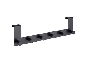 4008838405161 - WENKO Hakenleiste Türgarderobe Celano mit 6 Haken für Türfalzstärken bis 2 cm schwarz