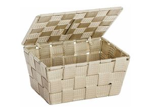 4008838422434 - Aufbewahrungs Korb adria Beige Deckel Regal Box Ablage Bad Organizer wc - beige - Wenko