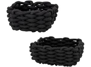 4008838447970 - Aufbewahrungskorb »Melara« schwarz B215cm H75cm T215cm Baumwolle Polyester Metall SCHÖNER WOHNEN-KOLLEKTION Aufbewahrungsboxen Badkörbe aus Cotton Rope zur Aufbewahrung von Badutensilien 2 Größen