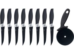 4008838471067 - Messer-Set WENKO BBQ-Messer & Pizzaschneider schwarz Edelstahl Kochmesser-Sets für Steaks Grillgut Pizza rostfreier Edelstahl ergonomischer Griff 4008838471067 - Messer-Set WENKO BBQ-Messer & Pizzaschneider schwarz Edelstahl Kochmesser-Sets für Steaks Grillgut Pizza rostfreier Edelstahl ergonomischer Griff