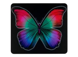 4008838577967 - - Maximex Multi-Platte Butterfly by Night Schneidbrett Grau Gehärtetes Glas mehrfarbig Silikon transparent - grau