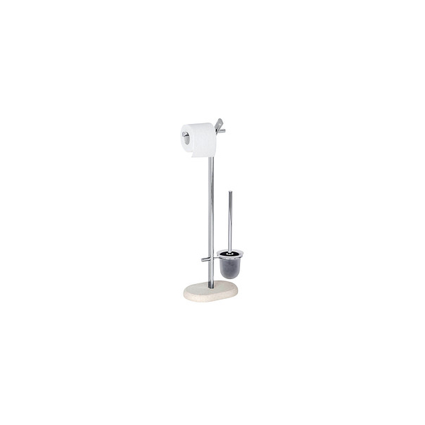 4008838604885 - Stand WC-Garnitur Puro Beige Stahl chrom Polyresin beige Glas satiniert - beige - Wenko