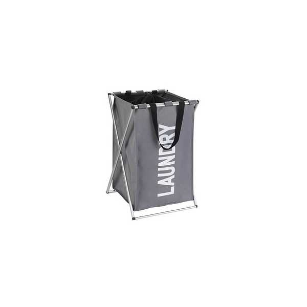 4008838692868 - Wäschesammler Uno Grau Wäschekorb 52 l Grau Polyester grau Polyester schwarz Aluminium aluminium - grau - Wenko