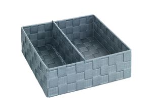 4008838709191 - WENKO Küchenorganizer Adria 2 Fächer für getrennte Aufbewahrung 26x26x9cm Grau