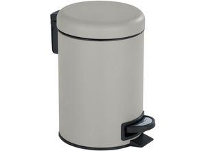 4008838778395 - Kosmetik Treteimer Leman Taupe 3 l Kosmetikeimer Mülleimer Taupe Stahl taupe Polypropylen schwarz - taupe - Wenko