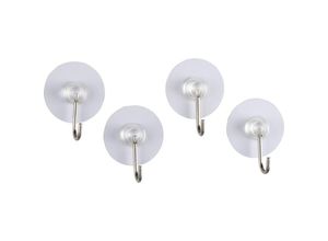 4008838807422 - 4er Set Wand Haken Nickel Bad Küchen Handtuch Garderoben ohne Bohren Weiß - weiss - Wenko