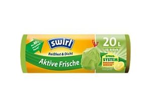 4008871215918 - Swirl® Müllbeutel Reißfest Aktive Frische 20 Liter Abfallbeutel mit leicht zitronigem Duft gegen unangenehme Gerüche 1 Rolle = 12 Beutel