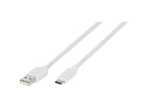 4008928387551 - USB-Kabel usb 20 usb-a Stecker usb-c® Stecker 050 m Weiß 38755 - Vivanco