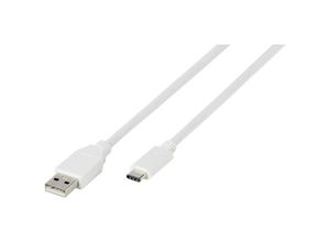 4008928387568 - USB-Kabel usb 20 usb-a Stecker usb-c® Stecker 120 m Weiß 38756 - Vivanco