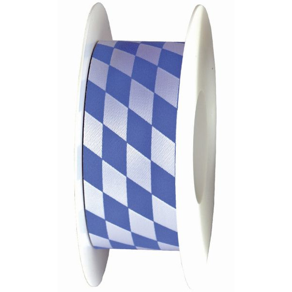 4008953039821 - Geschenkband Zierband Acetat 40mm x 25m Raute weiß blau 4008953039821 25 Meter