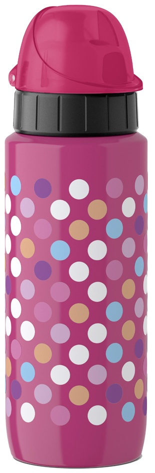 4009049452364 - Light Steel Trinkflasche 600 ml Flasche verriegelt automatisch sobald die Kappe geschlossen ist Farbe Pink Motiv Kids Dots