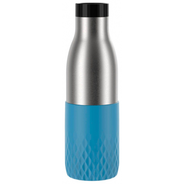 4009049537382 - Trinkflasche Bludrop Sleeve Trinkflaschen Gr 500 ml blau (aquablau) Thermoflaschen Isolierflaschen und Trinkflaschen EdelstahlSilikon Quick-Press 12h warm24h kühl