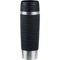 4009049545103 - Thermobecher Travel Mug Classic Wave Trinkgefäße Gr Ø 8 cm x 242 cm 500 ml schwarz Thermobecher und Coffee to go 4h heiß 8h kalt 100% dicht spülmaschinenfest 360-Trinköffnung