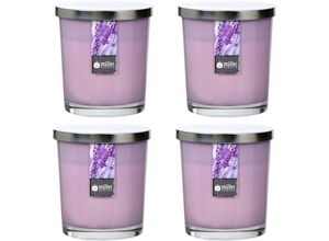 4009078806343 - - Maxi Duft-Kerzenglas Windlicht 110 95 mm mit Deckel Set 4 Stck Lavender Fields