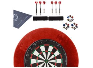 4009197091934 - Dartscheibe Master Set PRO mit Umrandung 6 Steel-Dart-Pfeilen 18 Flights und Dartteppich