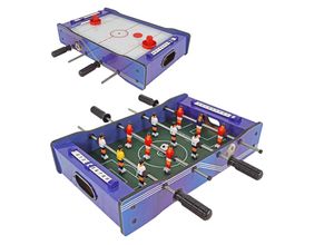 4009197581022 - Mini Tischkicker 2 in 1 Fußball und Hockey I Kickertisch klein ideal für das Tischfussball Kinder Match I Mini Kicker Tischfussball mit 12 Spielern und 2 Bällen I Mini Football Game