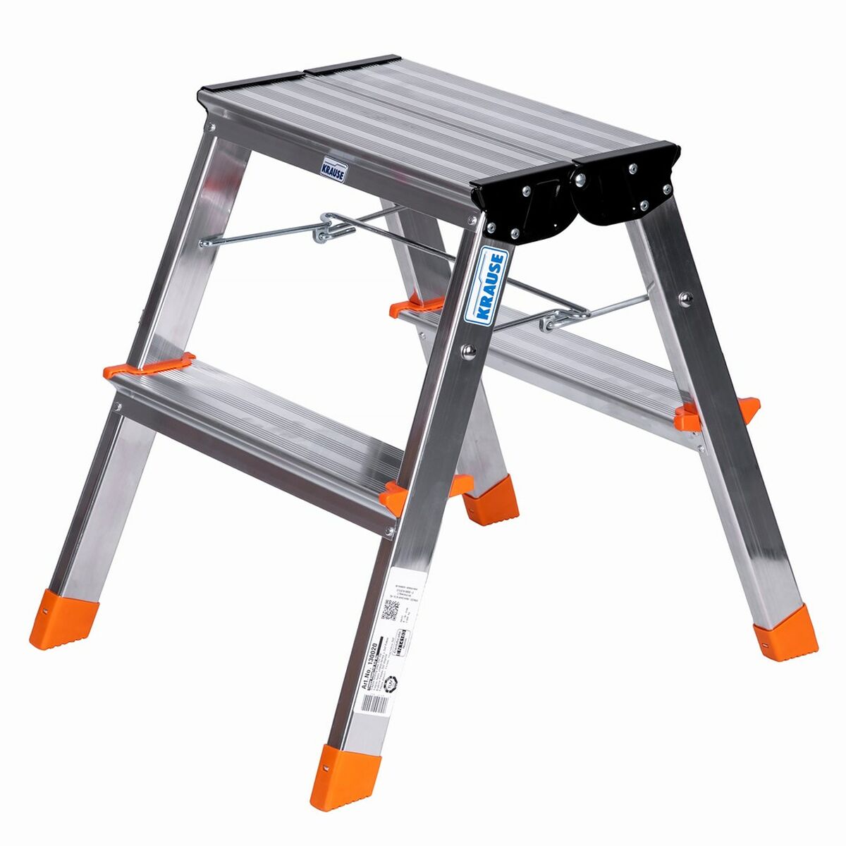 4009199130020 - 2-step folding ladder Krause 130020 Silver Aluminium