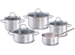 4009209354811 - Topf-Set FISSLER Palermo silber (silberfarben) Töpfe geeignet für Induktion breiter Schüttrand