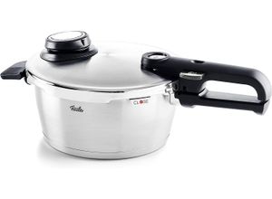 4009209379715 - Schnellkochtopf FISSLER Vitavit premium Schnellkochtopf Töpfe Gr Ø 18 cm silberfarben Schnellkochtöpfe Verriegelungsanzeige Einstellbares Abdampfen Einstellbare Kochstufen