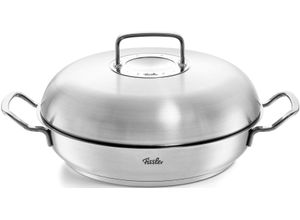 4009209380452 - Servierpfanne FISSLER ORIGINAL-PROFI COLLECTION Bräter mit Deckel Pfannen Gr Ø 24 cm silberfarben Servierpfannen mit breitem Schüttrand Kaltmetallgriffen Made in Germany Induktion