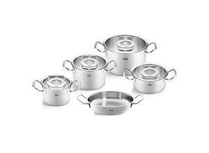 4009209384009 - Topf-Set Original-Profi Collection® Edelstahl 18 10 (Set 5-tlg Kochtopf 16 20 24 + Bratentopf 20cm + Servierpfanne 24cm) Made in Germany silberfarben