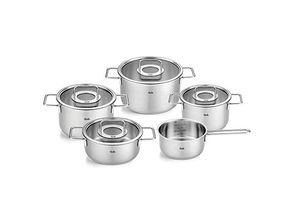 4009209398556 - Topf-Set Pure Collection Edelstahl 18 10 (Set 5-tlg Kochtopf 16 20 24 + Bratentopf 20cm + Stielkasserolle 16cm oD) Made in Germany silberfarben