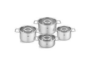 4009209398563 - Topf-Set Pure Collection Edelstahl 18 10 (Set 4-tlg Kochtopf 16 20 24 + Bratentopf 20cm) Made in Germany silberfarben