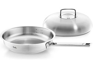 4009209402437 - Bratpfanne FISSLER Original-Profi Collection Pfanne 28cm mit Hochraumdeckel Pfannen Gr Ø 28 cm + Höhe 15 cm silberfarben Kaltmetallgriffe Mess-Skala (L) cookstar Allherdboden  Made in Germany