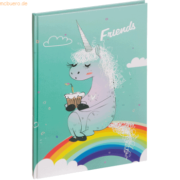 4009212054937 - 6 x Freundebuch Einhorn 15x22cm 60 Seiten