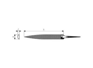 4009215004403 - Dick 11552020 Präzisionsfeile halbrund schmal Hieb 2 Länge 200 mm 1 St