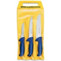 4009215040562 - Messer-Set F DICK Ergo Grip Kochmesser-Sets blau (edelstahlfarben blau) Küchenmesser-Sets