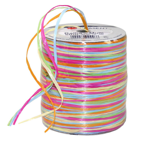 4009236024466 - Geschenkband Raffia 136-099 3mm x 50m matt pink orange grün blau natur 4009236024466 Präsent