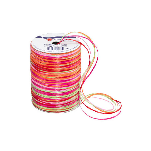 4009236046734 - Geschenkband Raffia 136-616 3mm x 50m matt pink orange grün 4009236046734 Präsent