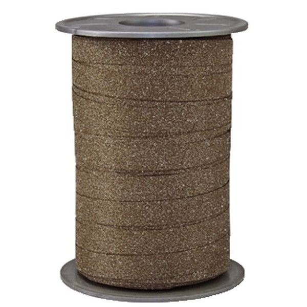 4009236106261 - Geschenkband Ringelband 10mm x 100m Glitter braun 4009236106261 100 Meter