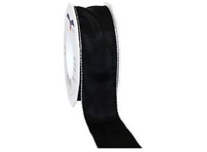 4009236144119 - PRAESENT Seidenband 4724025-713 Schwarz 40 mm x 25 m 2 Stück