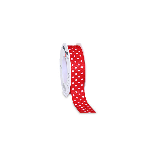 4009236146663 - Geschenkband NEW LIFE DOTS 8572520-609  weiße Punkte 25mm x 20m rot 4009236146663 Präsent