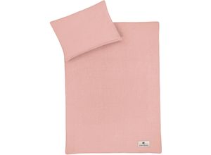 4009250084736 - Kinderbettwäsche JULIUS ZÖLLNER Baby- und aus 100% Musselin Bettwäsche Gr B L 100 cm x 135 cm 1 St 1 St Musselin B L 40 cm x 60 cm rosa (dusty rose) erhältlich in den Größen 80x80+35x40cm und 100x135+40x60cm